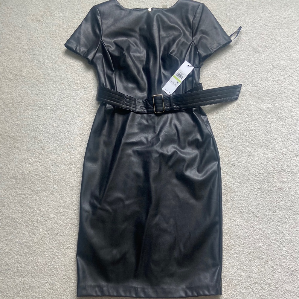 Calvin Klein “leather” dress. New with tags, size 4
